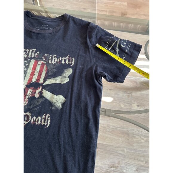 Grunt Style Mens Patriotic T-Shirt "Give Me Liberty Or Give Me Death" Large Blac - Picture 6 of 6